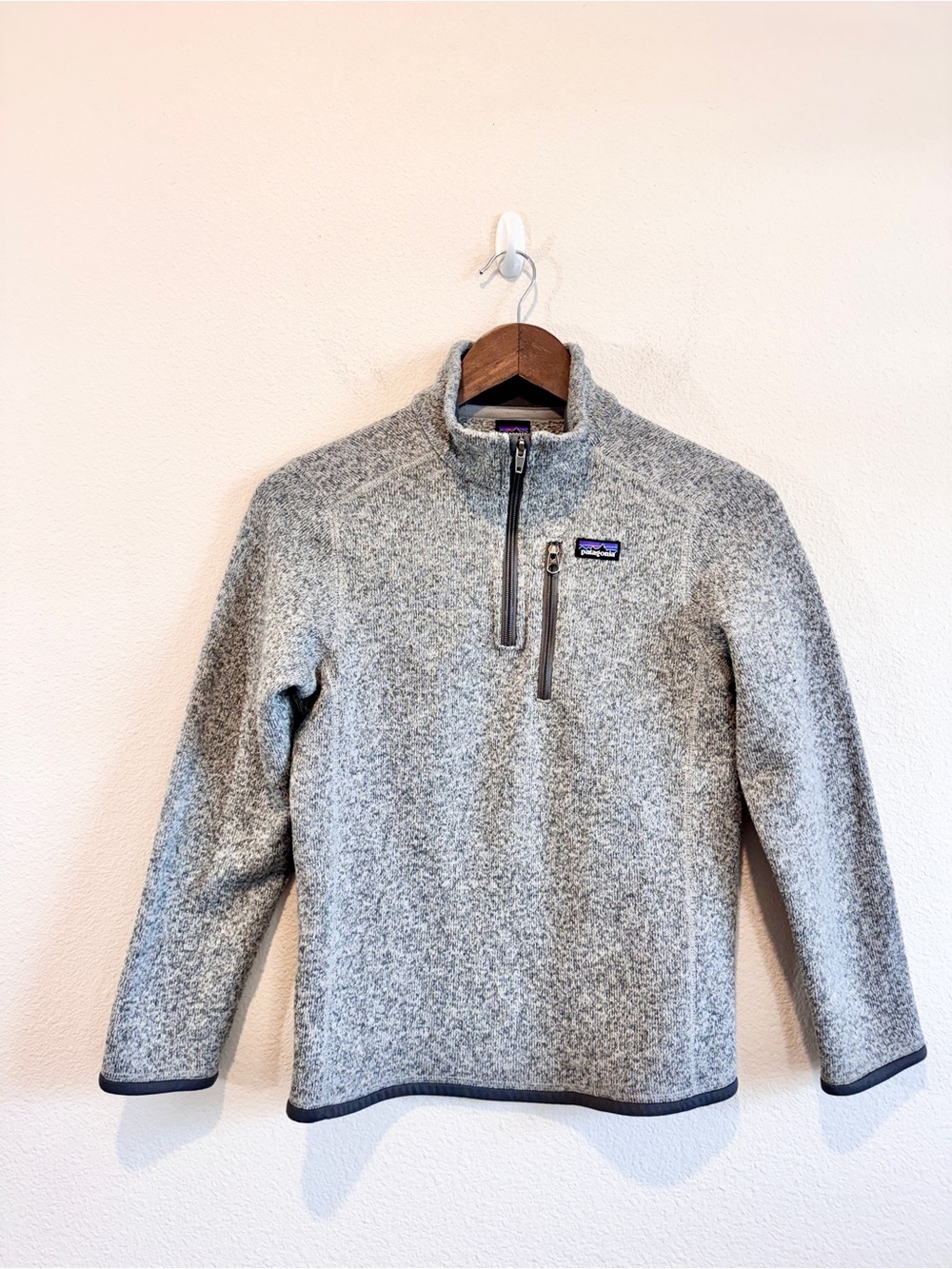 Patagonia Boys Better Sweater 1/4 Zip L 12 Gray Fleece Gorpcore Outdoor Hike K43
